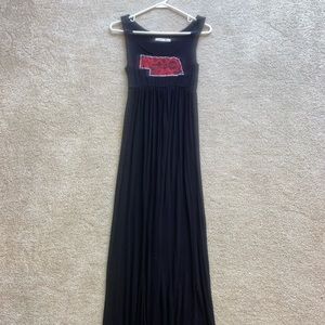 Nebraska Huskers black maxi dress